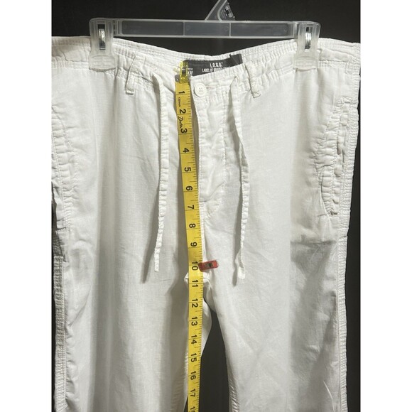 L.O.G.G & H+M Mens 33 Cotton Linen Drawstring Vacation Beach Relax Pants - Picture 3 of 11
